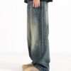 American Retro Hanging Loose Wide Leg Jeans For Men