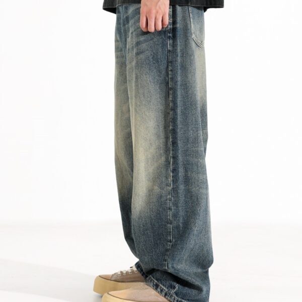 American Retro Hanging Loose Wide Leg Jeans For Men